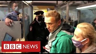 Kremlin critic Alexei Navalny arrested on return to Russia after nerve agent poisoning  BBC News [upl. by Nwatna]