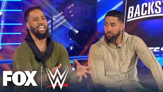 The Usos on their return to WWE tagging with Roman Reigns more  WWE BACKSTAGE  WWE ON FOX [upl. by Sudnor352]