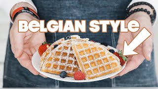 Homemade Belgian Waffles Recipe Brussels Style [upl. by Daffodil529]