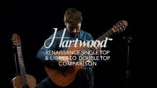 Hartwood Renaissance vs Hartwood Libretto Double Top Classical Guitar Gear4music [upl. by Ellerol]