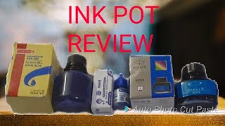 Ink pot review parker Quink ink bottlepilot ink bottlecamlin ink bottle [upl. by Nutter549]