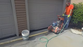 Installing a 5quot Channel Drain across driveway [upl. by Alleoj]