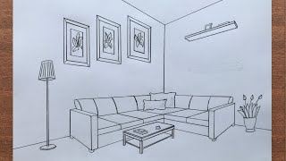 How to Draw a Room in 2Point Perspective [upl. by Anayek]