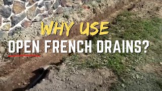 Open French Drain Installations for EXTREME Yard Drainage Commercial and Residential [upl. by Ssidnac]