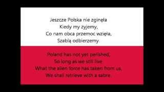 HYMN POLSKI  NATIONAL ANTHEM OF POLAND lyrics [upl. by Lanna445]