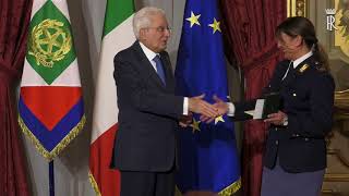 il Presidente Mattarella consegna le Onorificenze al Merito della Repubblica Italiana [upl. by Howlyn275]