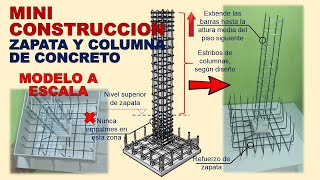 MODELO DE ZAPATA Y COLUMNA A ESCALA [upl. by Vonnie813]