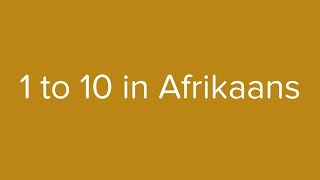 Count from 1 to 10 in Afrikaans [upl. by Iblok474]