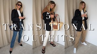 The Black Blazer Styled 5 Ways  Transitional Outfits [upl. by Annovahs]