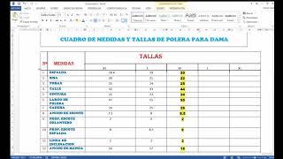 tabla de medidas de polera para dama [upl. by Ruhtra]