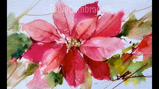 WatercolorAquarela Demo  Poinsettia II [upl. by Hobard]