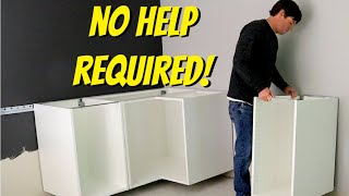 INSTALL AN IKEA KITCHEN  Part 2   Hanging the Cabinets [upl. by Mathi]