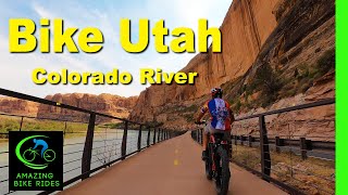 15 Minute Virtual Bike Ride  Moab  Goose Island Trail  Utah  Cycling Workout  Travel Video [upl. by Chlo713]