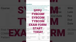 sppu pune University exam form FYBCOM SYBCOM amp TYBCOM START TODAY [upl. by Ahserkal]