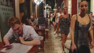 The Nightlife Street Scene in Zadar Croatia [upl. by Winters]