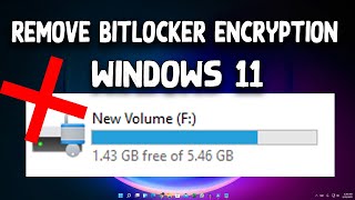 How To RemoveDisable BITLOCKER ENCRYPTION In Windows 11 [upl. by Llirpa]