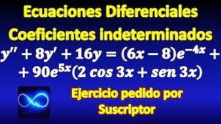 EDO no homogénea Método de coeficientes indeterminados [upl. by Annoyi]