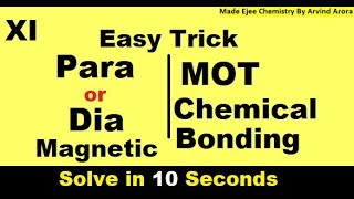 Trick For Paramagnetic and DiamagneticMOTChemical Bonding  JEE  NEET  AIIMS  Class XI amp XII [upl. by Rutra306]