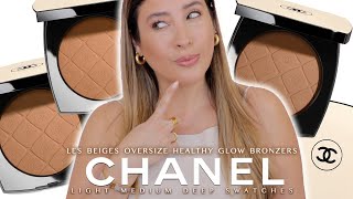 CHANEL LES BEIGES 2022 OVERSIZE HEALTHY GLOW SUNKISSED POWDERS ALL SHADES LIGHT MEDIUM DEEP Bronzers [upl. by Hsina705]