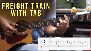 Freight Train  Fingerstyle Guitar Lesson  with Tab [upl. by Hnad]