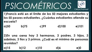 EJERCICIOS PSICOMÉTRICOS  PRIMERA PARTE [upl. by Dorotea559]