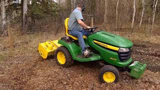 John Deere X540  42 inch Tiller Operation [upl. by Pani]