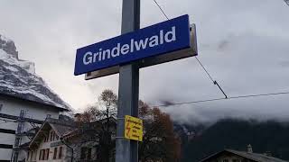 Train Ride from Interlaken to Grindelwald in November Switzerland [upl. by Oicam]