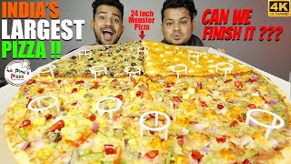 CAN WE FINISH INDIAS LARGEST PIZZA  24inch Monster Pizza From La Pinoz Mukbang with Elder Brother [upl. by Eilssel390]