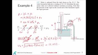 MECH 2210 Fluid Mechanics Tutorial 13  Bernoulli Equation II Examples [upl. by Rosalee]