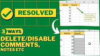 Delete Comments in Excel  3 Ways to delete Excel Comments  Excel Tips [upl. by Aryam824]