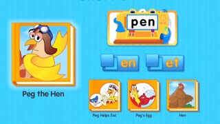 Starfall Learn to Read Part I Short Vowel “e”  Peg the Hen [upl. by Ecirtnahs]