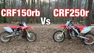 CRF250R vs CRF150RB  side by side comparison [upl. by Laurin]