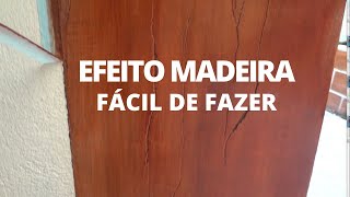 Efeito madeira na coluna de concreto Fácil de fazer [upl. by Gnaht]