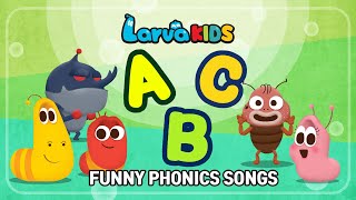 ★FUNNY PHONICS SONGS★  ABC song  Larva KIDS  compilation  10min [upl. by Shedd875]