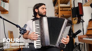 Jazz Accordion  Four Miles Davis  Walking Bass Arrangement [upl. by Nrehtac296]