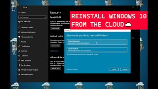 How to reset and reinstall Windows 10 from the Cloud [upl. by Domash]