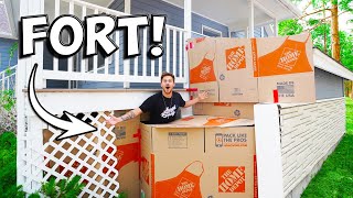 HUGE BOX FORT UNDER OUR HOUSE [upl. by Lumbye122]