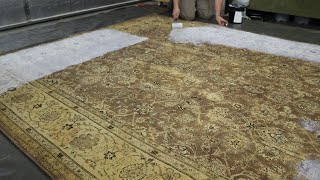 How we ReGlue Tufted Rug Backing  Rendalls Cleaning [upl. by Iderf]